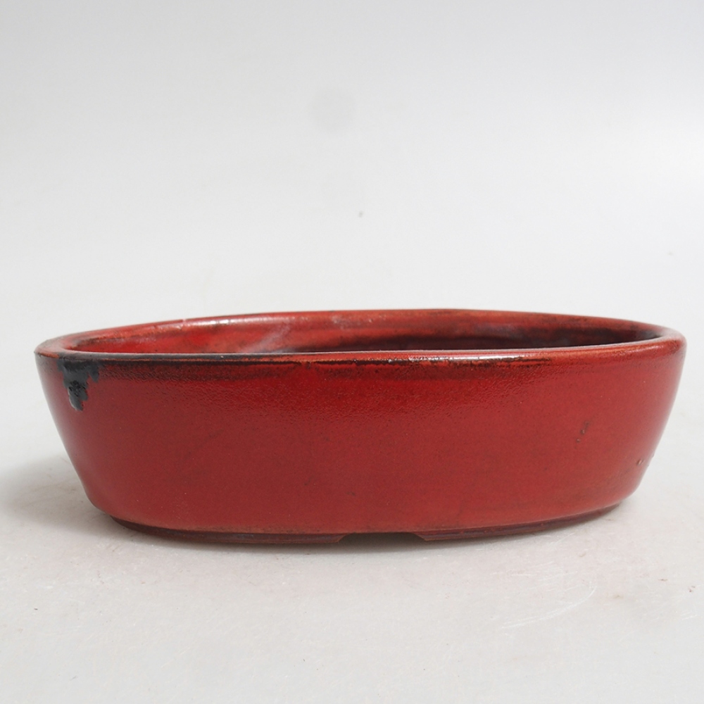 Keramická bonsai miska 15 x 9,5 x 4 cm, barva červená