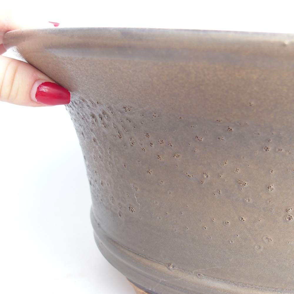 Keramická bonsai miska 31,5 x 31,5 x 14 cm, barva hnědá