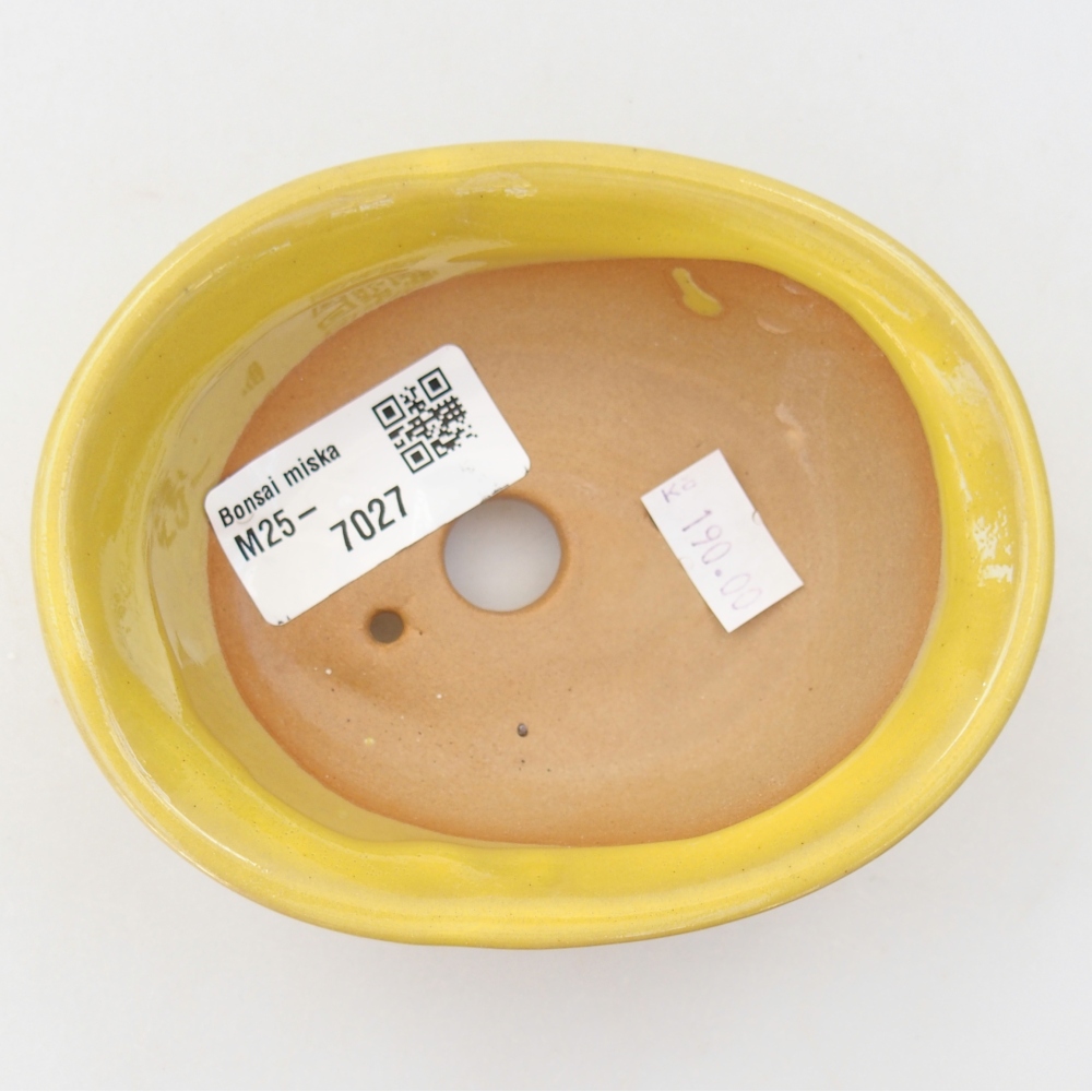 Keramická bonsai miska 11 x 9 x 4 cm, barva žlutá