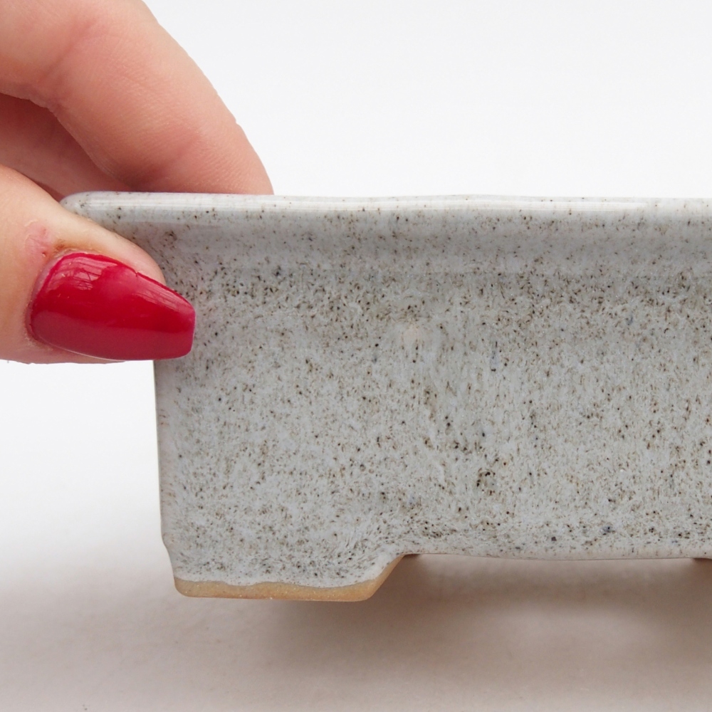 Keramická bonsai miska 11 x 8,5 x 4 cm, barva šedá