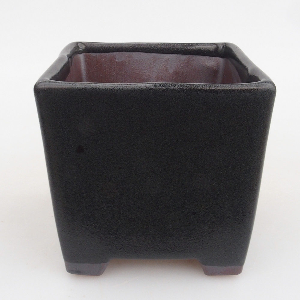 Keramická bonsai miska 8,5 x 8,5 x 8,5 cm, barva šedá
