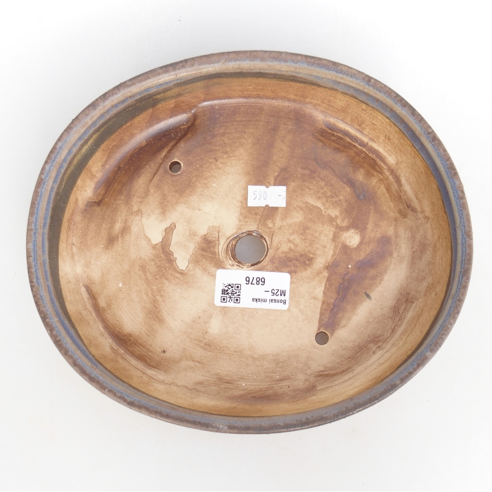 Keramická bonsai miska 22,5 x 20 x 4,5 cm, barva modrá