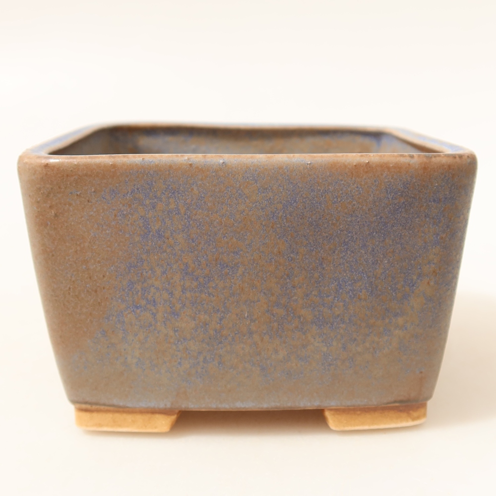 Keramická bonsai miska 10,5 x 10,5 x 7 cm, barva modrá