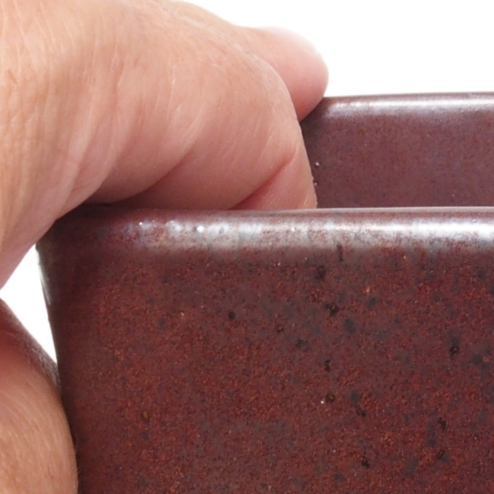 Keramická bonsai miska 8,5 x 8,5 x 11 cm, barva hnědá