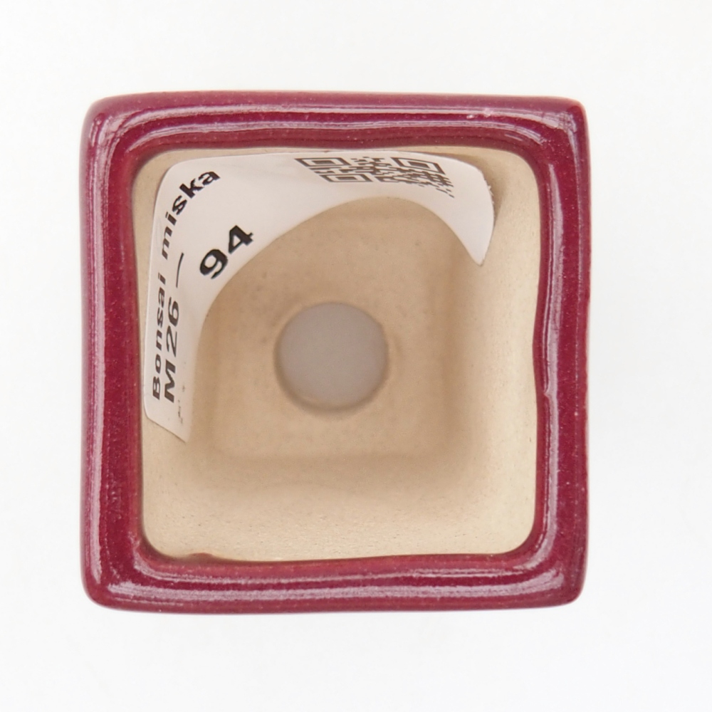 Mini bonsai miska 3,5 x 3,5 x 5 cm, barva vínová