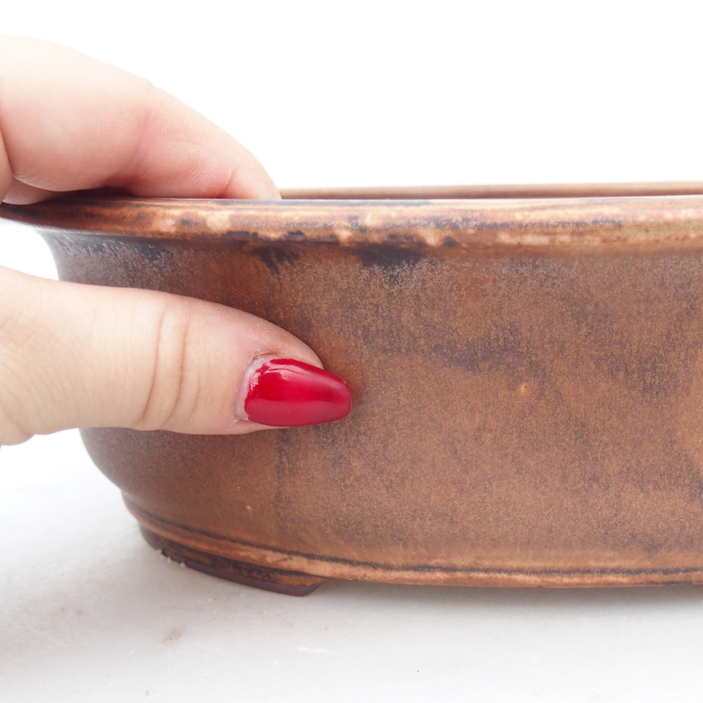 Keramická bonsai miska 23 x 19 x 7 cm, barva růžová