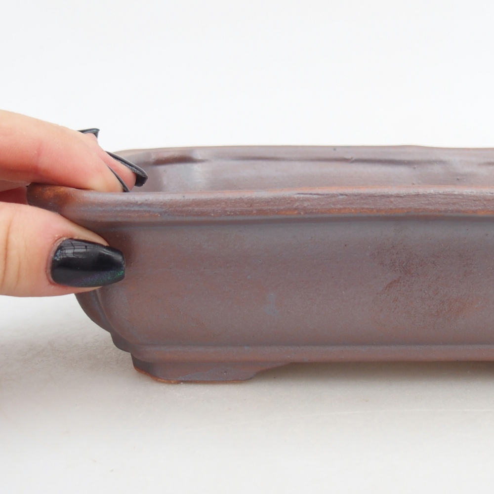 Keramická bonsai miska 18 x 13,5 x 5 cm, barva kovová