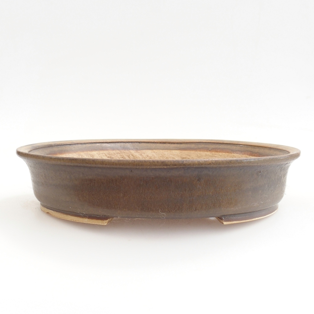 Keramická bonsai miska 25,5 x 23 x 5,5 cm, barva hnědá