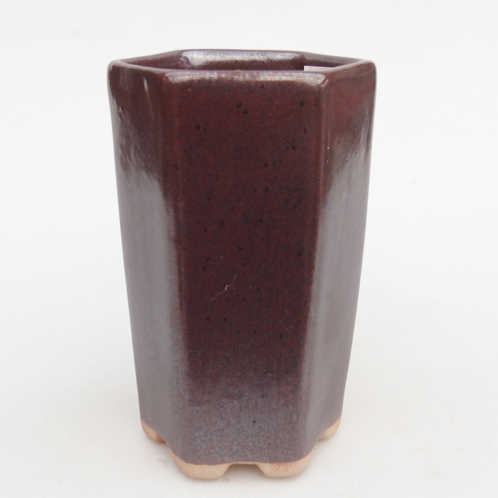 Keramická bonsai miska 10 x 8,5 x 14,5 cm, barva vinová