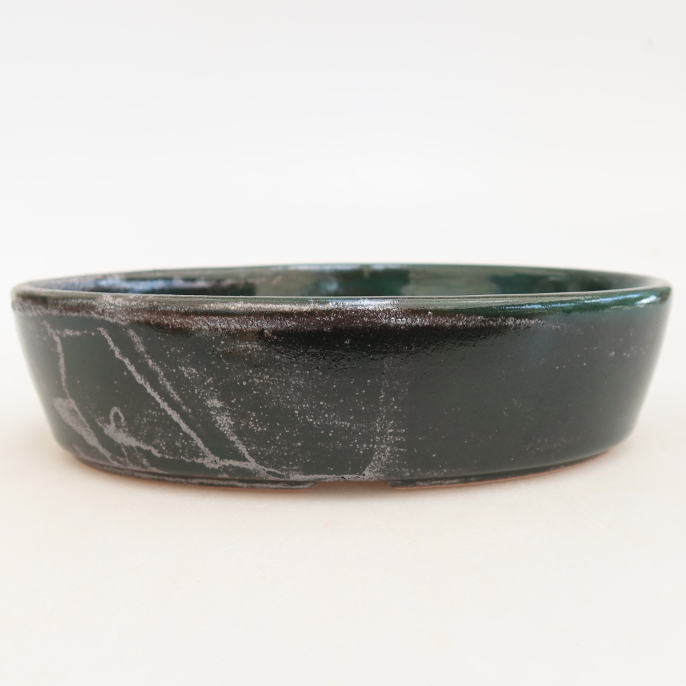 Keramická bonsai miska 16,5 x 11,5 x 4,5 cm, barva zelená