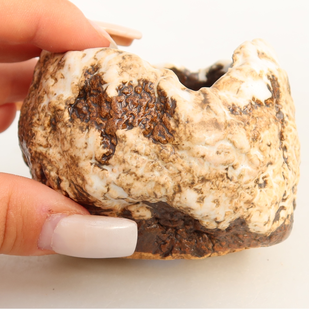 Keramická Skořápka  7 x 7 x 6 cm , barva bílohnědá