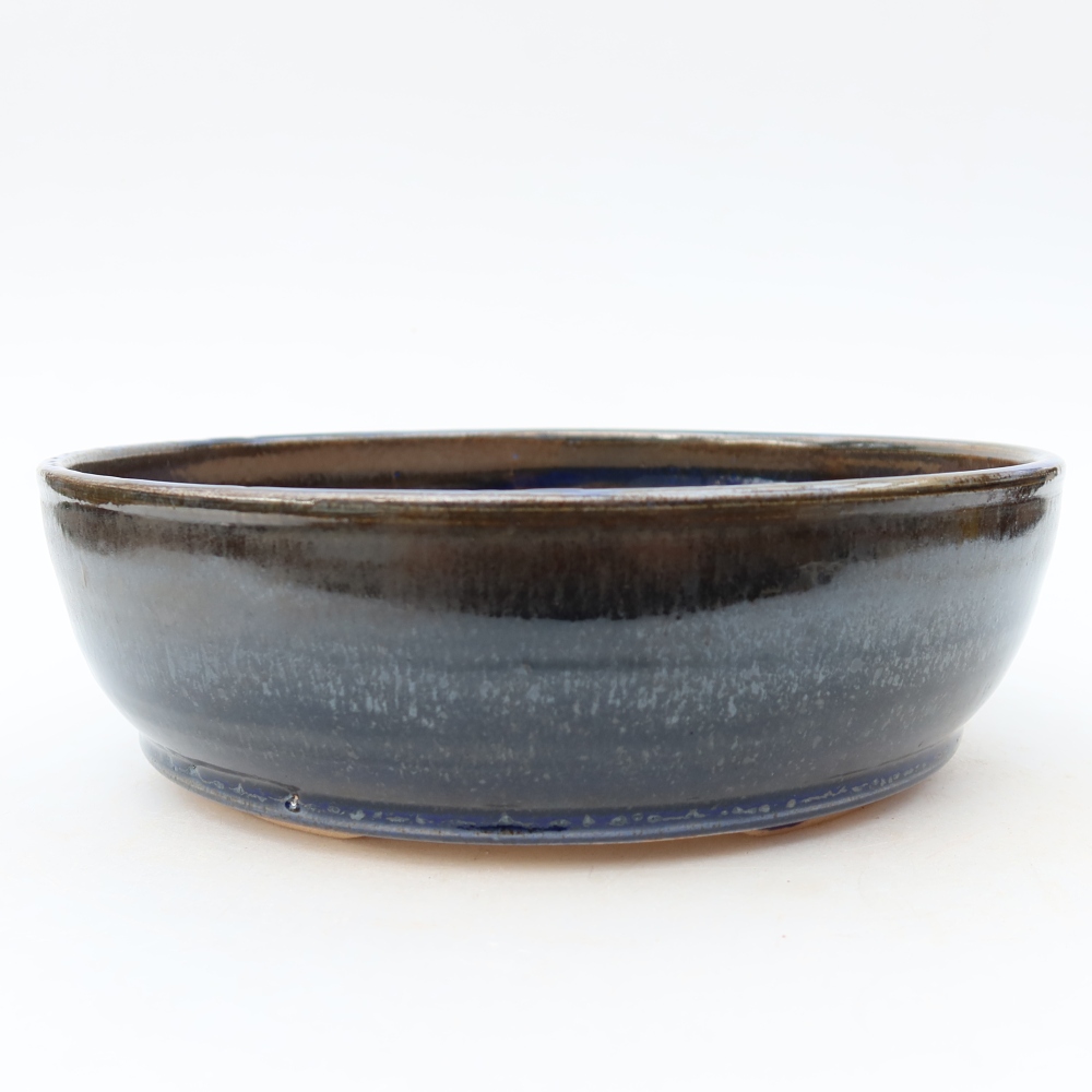 Keramická bonsai miska 21 x 21 x 6 cm, barva modrá