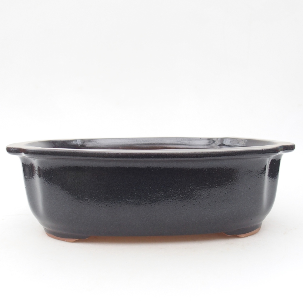 Keramická bonsai miska 25 x 21 x 7,5 cm, barva šedá