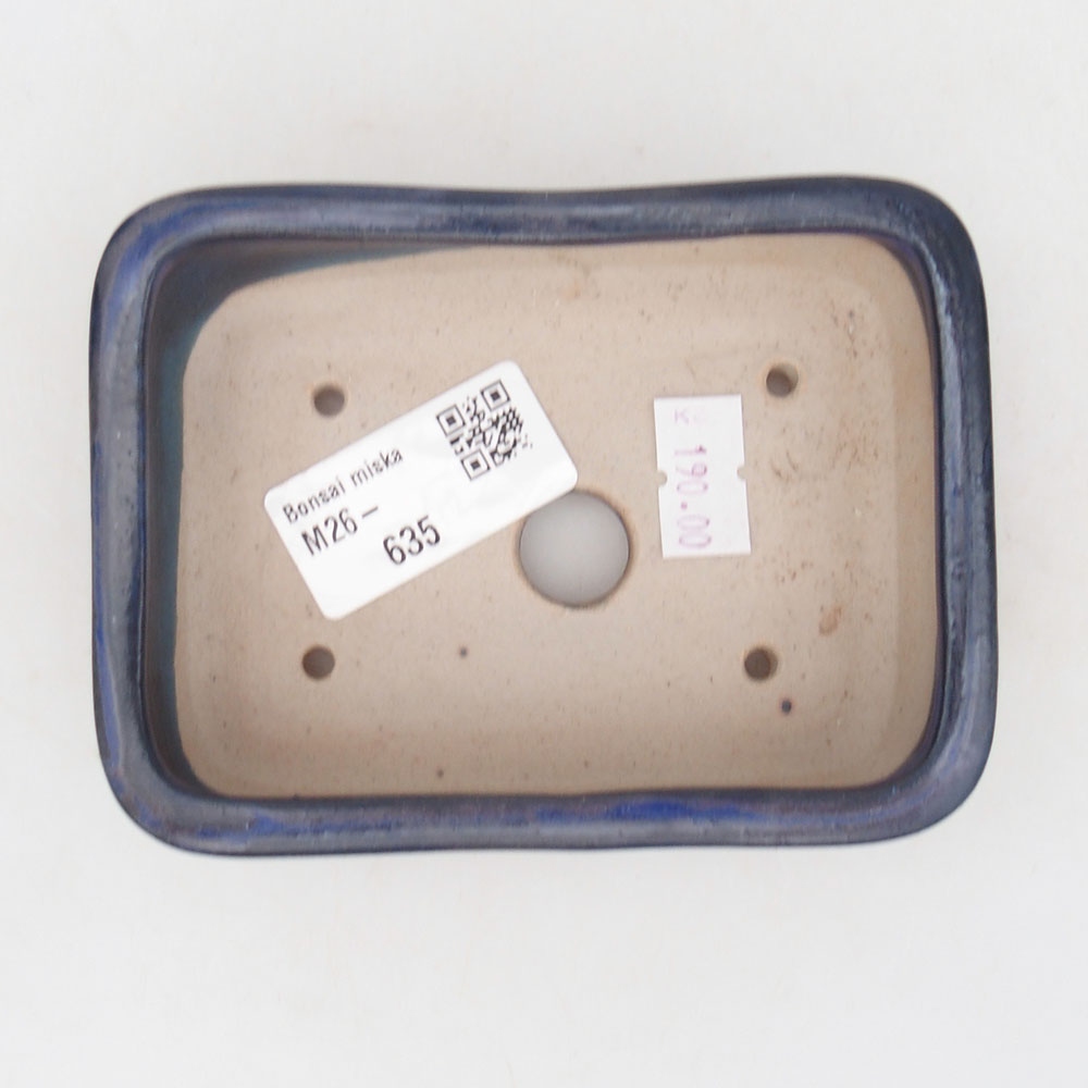 Keramická bonsai miska 11,5 x 8,5 x 3 cm, barva modrá