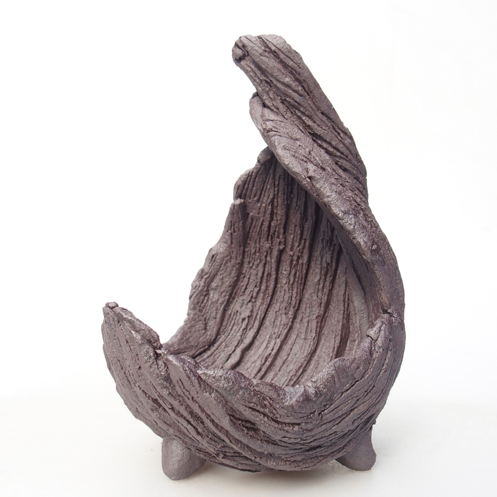 Keramická Skořápka 9 x 7,5 x 13 cm , barva kovová