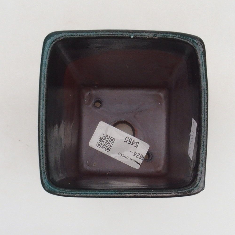 Keramická bonsai miska 9 x 9 x 11 cm, barva zelená