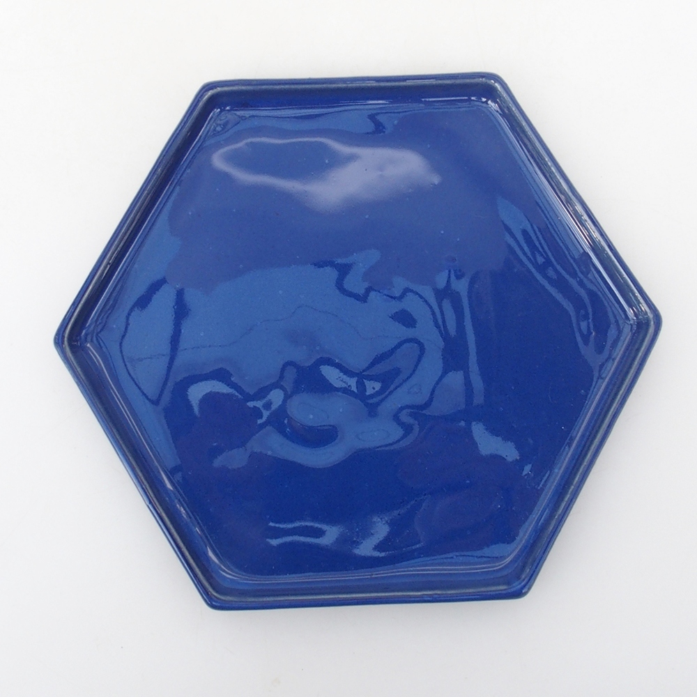 Keramická podmiska H53 -18,5 x 17 x 1 cm  - modrá