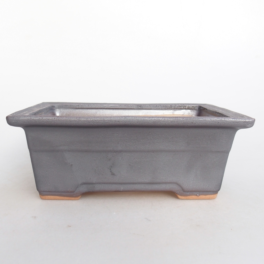 Keramická bonsai miska 16 x 12 x 6 cm, barva kovová