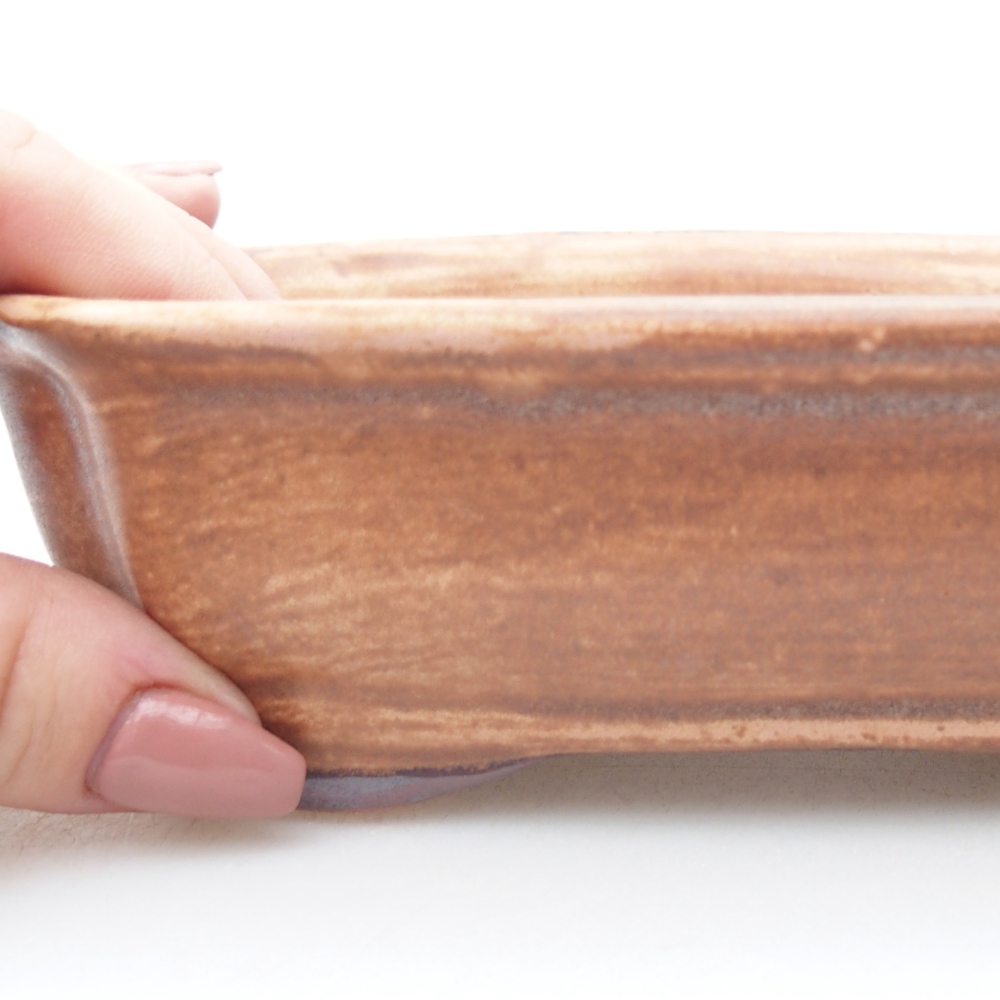 Keramická bonsai miska 15,5 x 12 x 4,5 cm, barva růžová