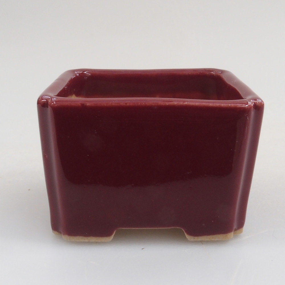 Mini bonsai miska 4,5 x 4,5 x 3 cm, barva vínová