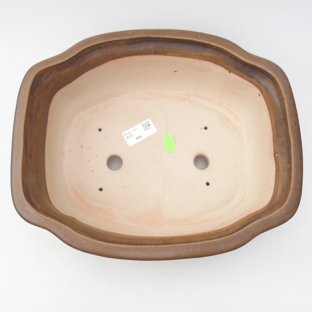 Keramická bonsai miska 30 x 25 x 10 cm, barva hnědá