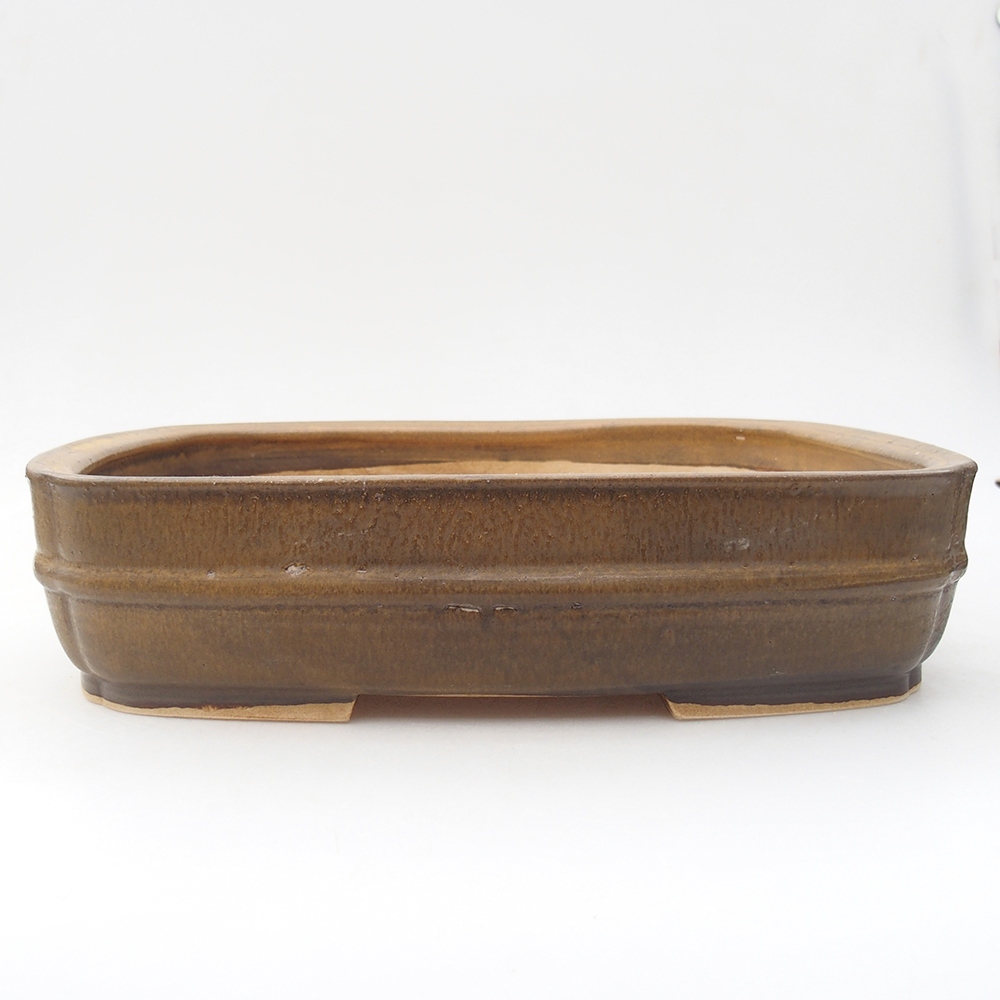 Keramická bonsai miska 29 x 23,5 x 7 cm, barva hnědá