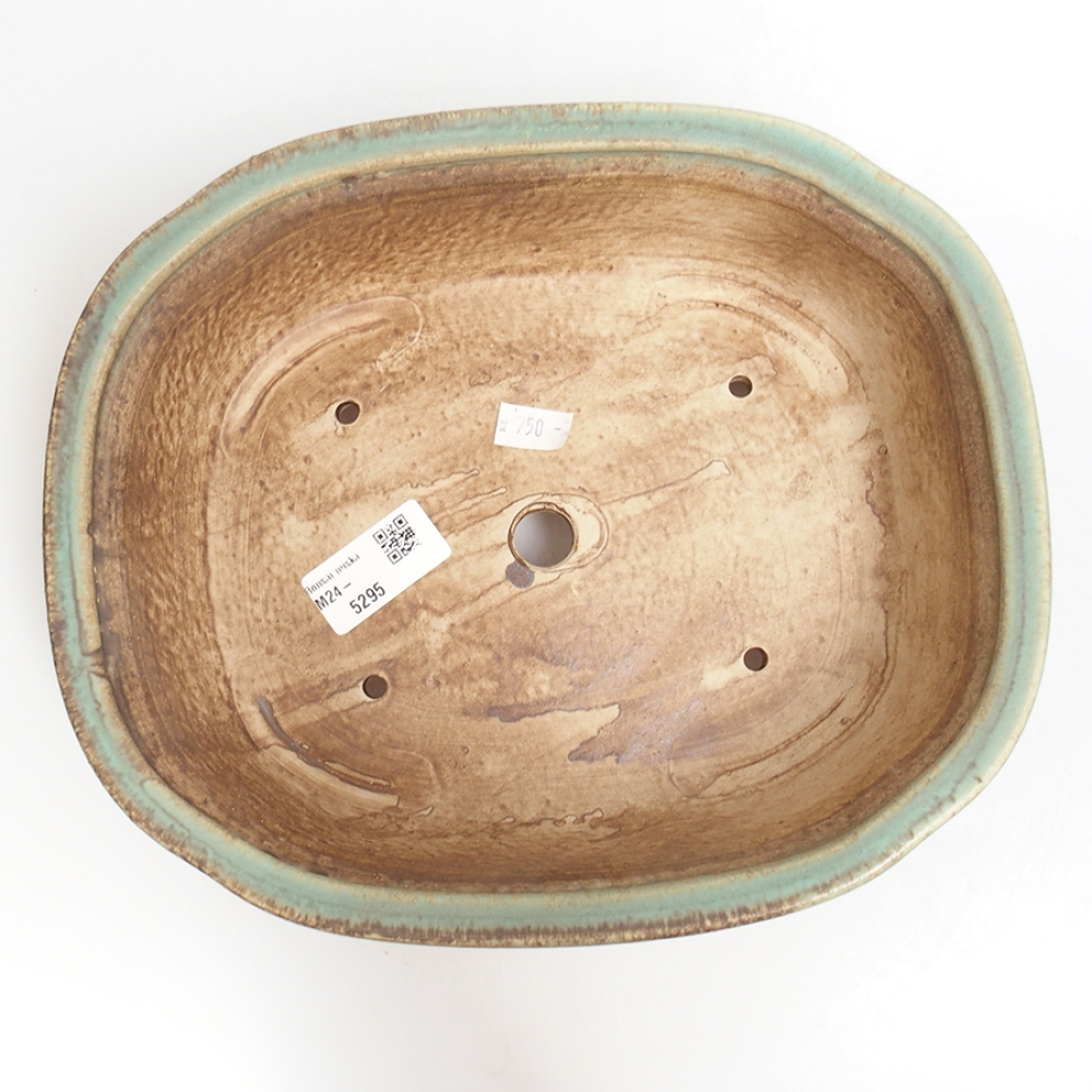 Keramická bonsai miska 25 x 21 x 7,5 cm, barva modrá