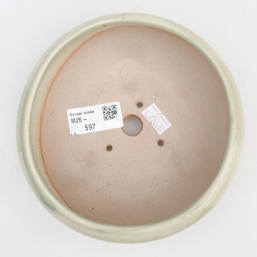 Keramická bonsai miska 14 x 14 x 6,5 cm, barva zelená