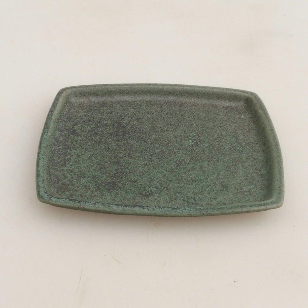Keramická podmiska H11 - 11,5 x 9,5 x 1 cm  - zelená