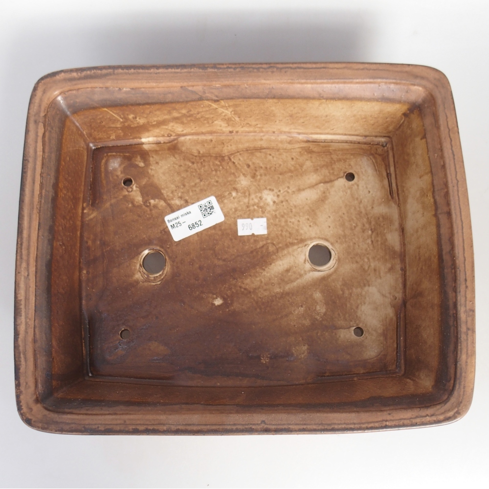 Keramická bonsai miska 29,5 x 24 x 8 cm, barva hnědá