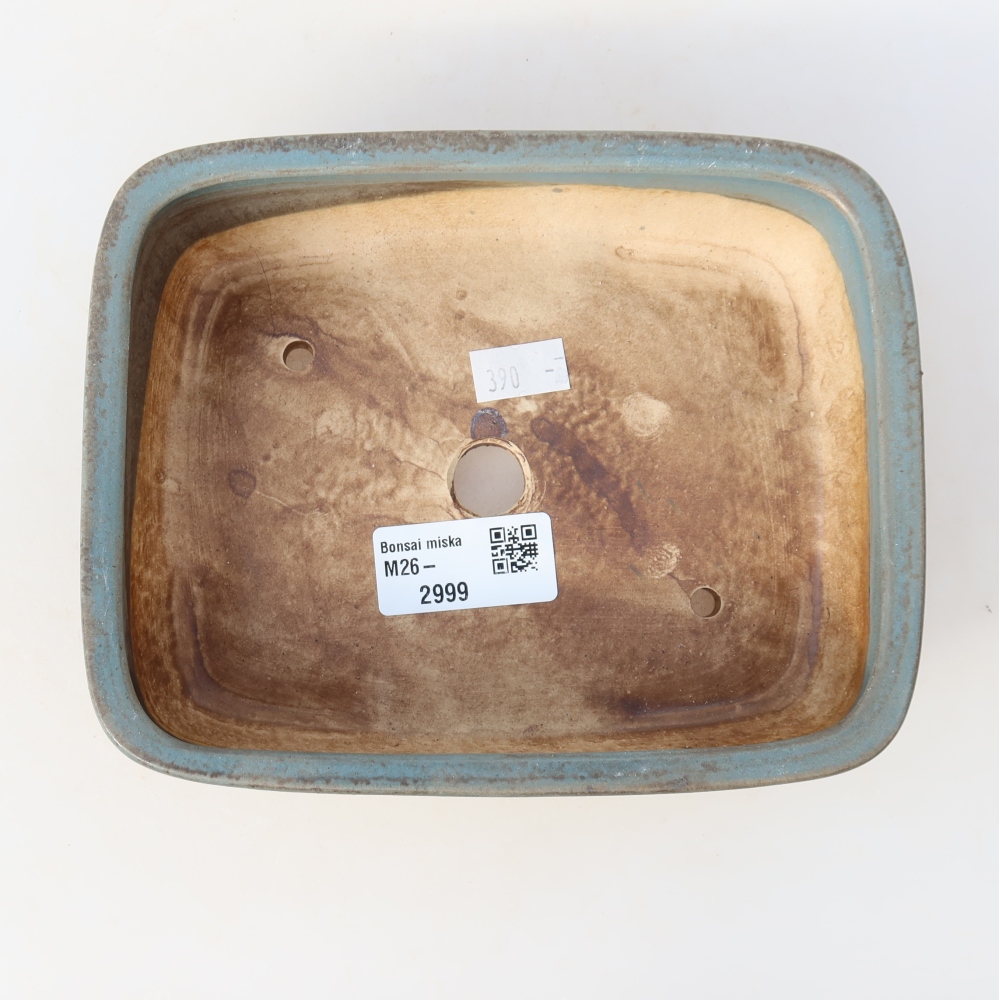 Keramická bonsai miska 17 x 13,5 x 4,5 cm, barva modrá