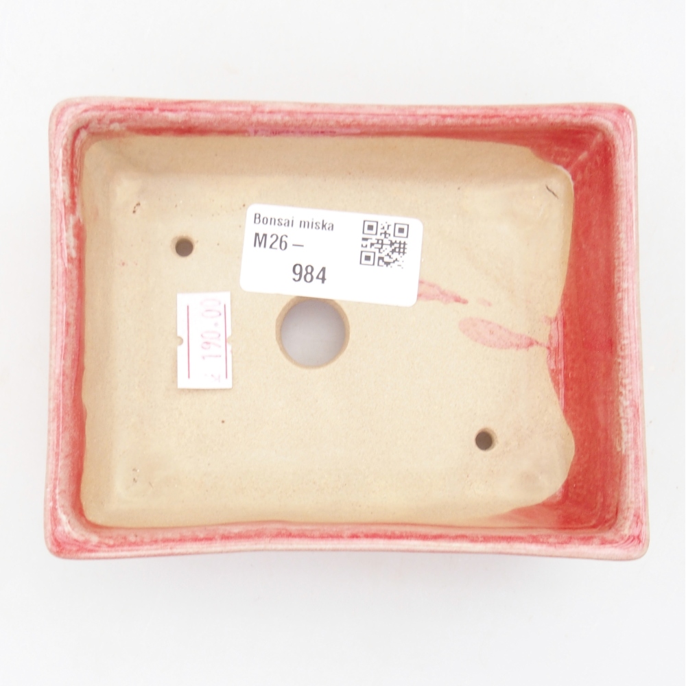 Keramická bonsai miska 11,5 x 9 x 3,5 cm, barva červená