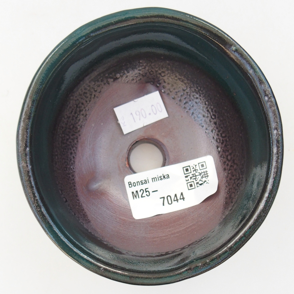 Keramická bonsai miska 9,5 x 9,5 x 5 cm, barva zelená