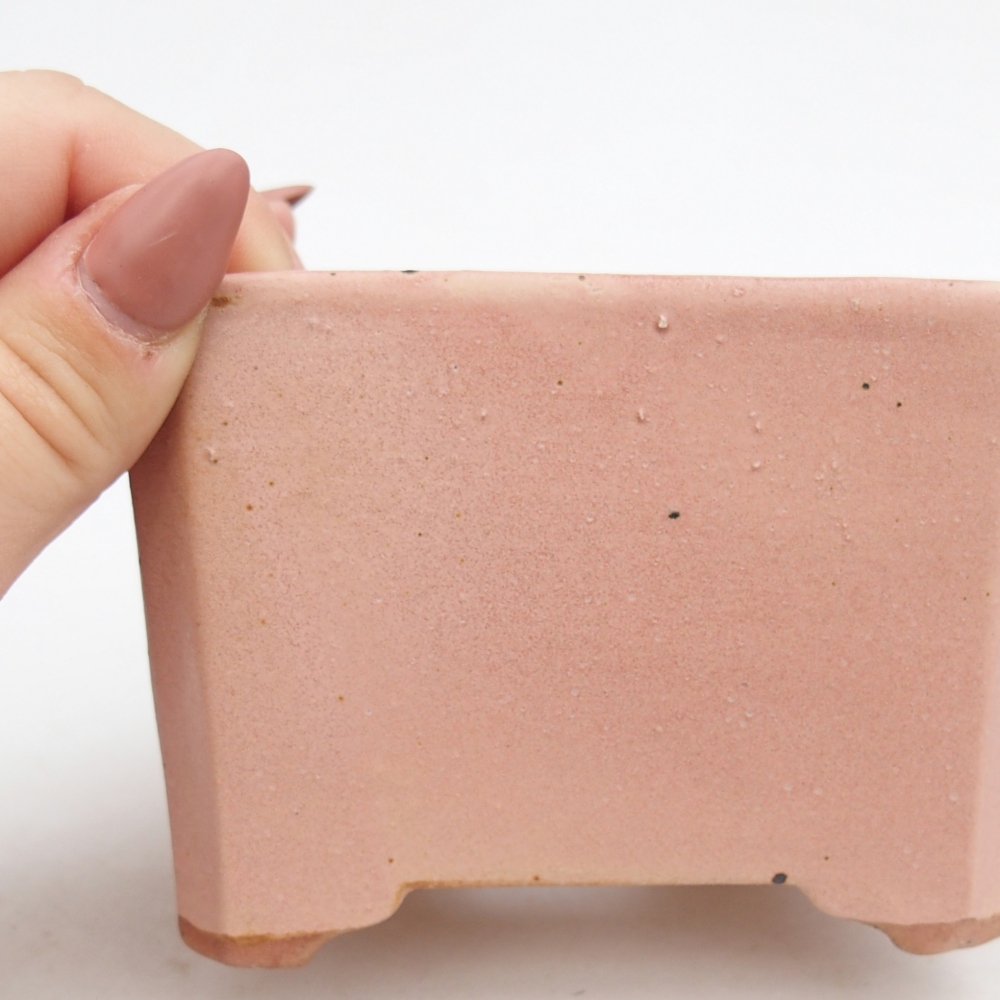 Keramická bonsai miska 8 x 8  x 10,5 cm, barva růžová