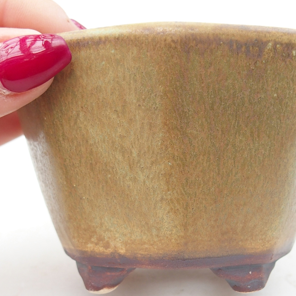 Keramická bonsai miska 8,5 x 8,5 x 6 cm, barva zelená