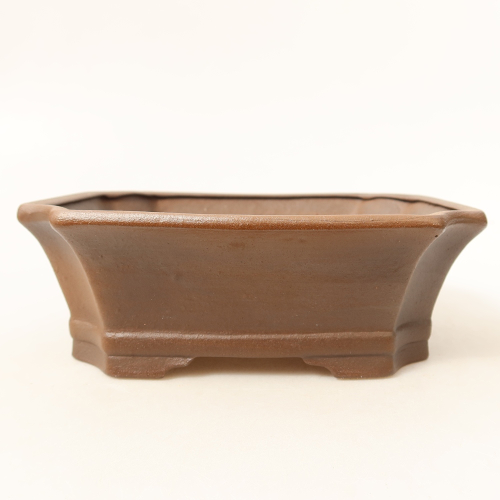 Keramická bonsai miska 18 x 15 x 6 cm, barva hnědá