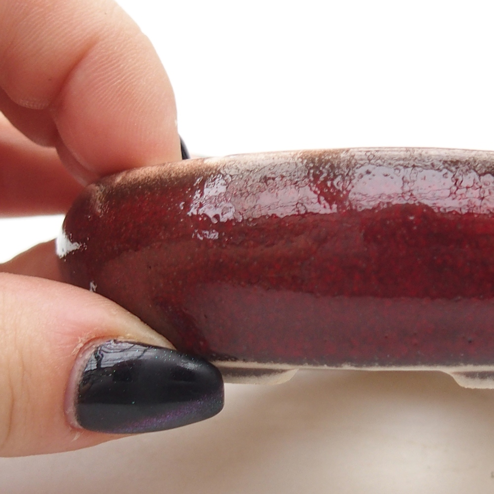 Mini bonsai miska 9 x 9 x 2,5 cm, barva červená