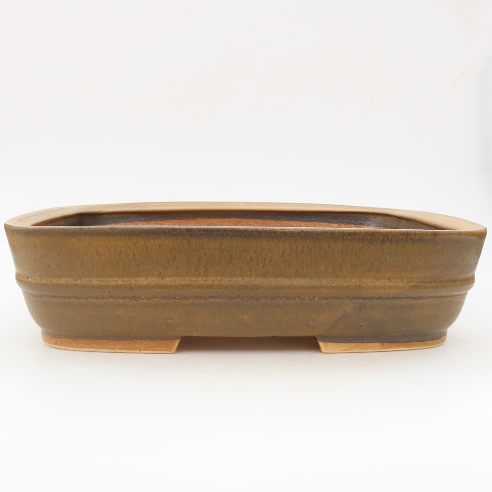 Keramická bonsai miska 30 x 24,5 x 7,5 cm, barva hnědá