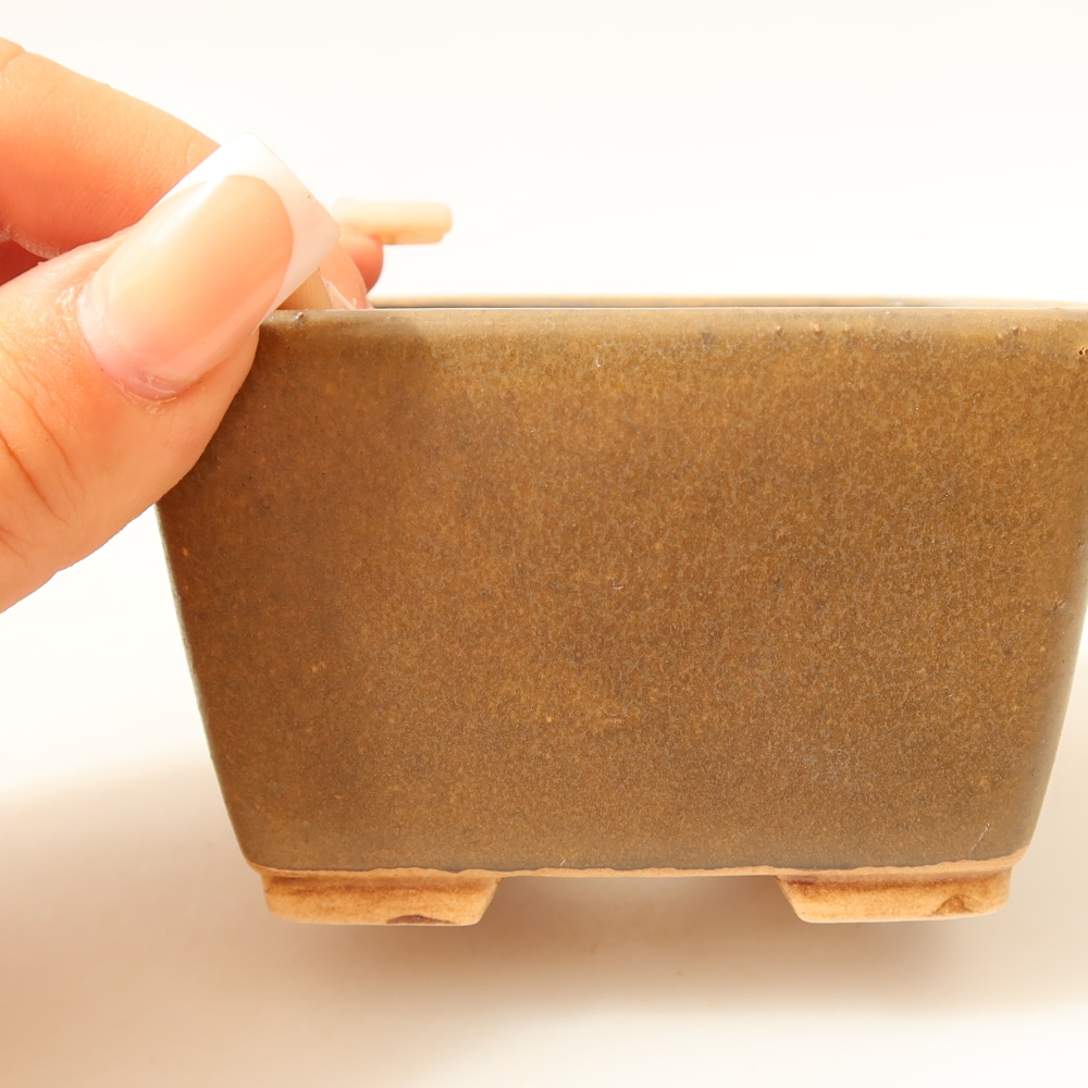 Keramická bonsai miska 8,5 x 8,5 x 5,5 cm, barva hnědá