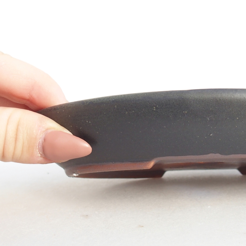 Keramická bonsai miska 15,5 x 11 x 2,5 cm, barva šedá