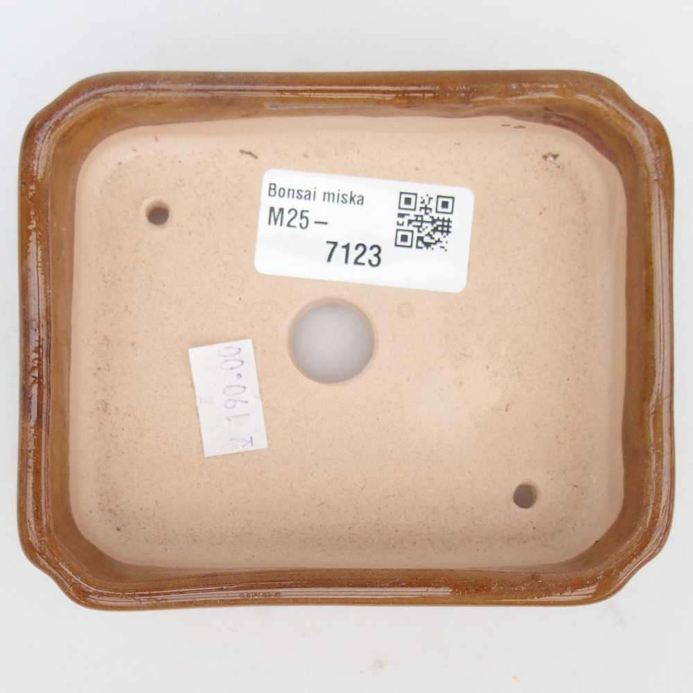 Keramická bonsai miska 11 x 9 x 3 cm, barva hnědá
