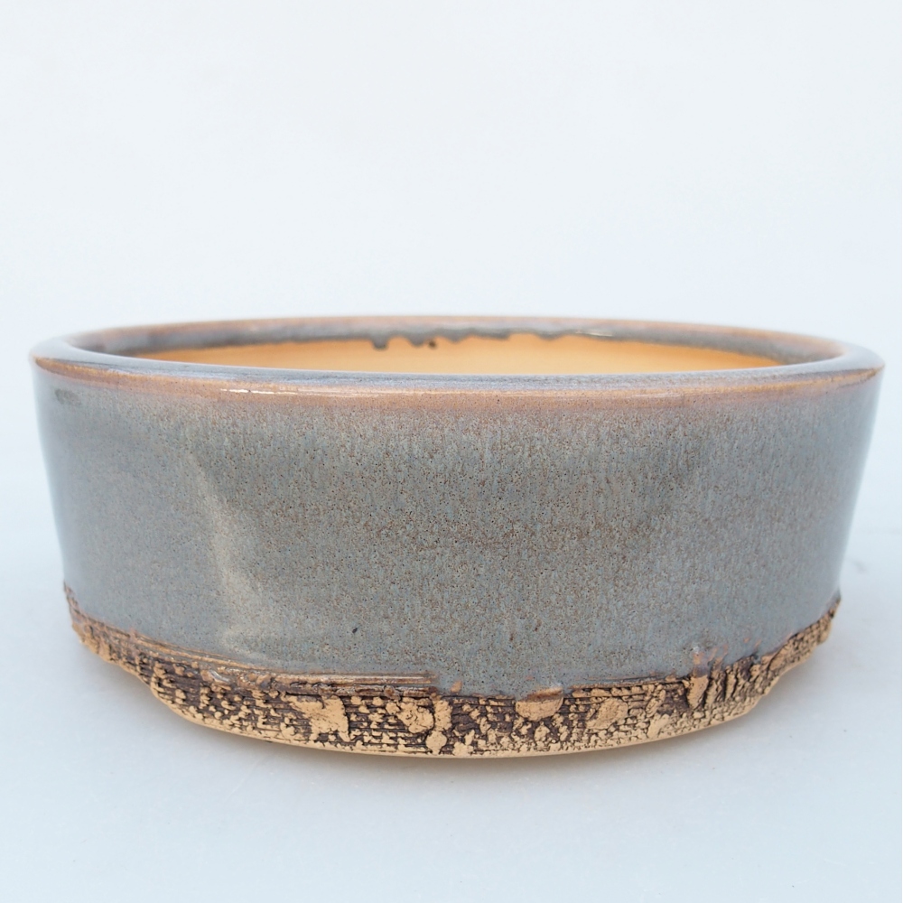 Keramická bonsai miska 16 x 16 x 5,5 cm, barva šedá