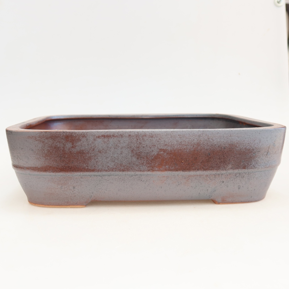 Keramická bonsai miska 28 x 20,5 x 7,5 cm, barva kovová