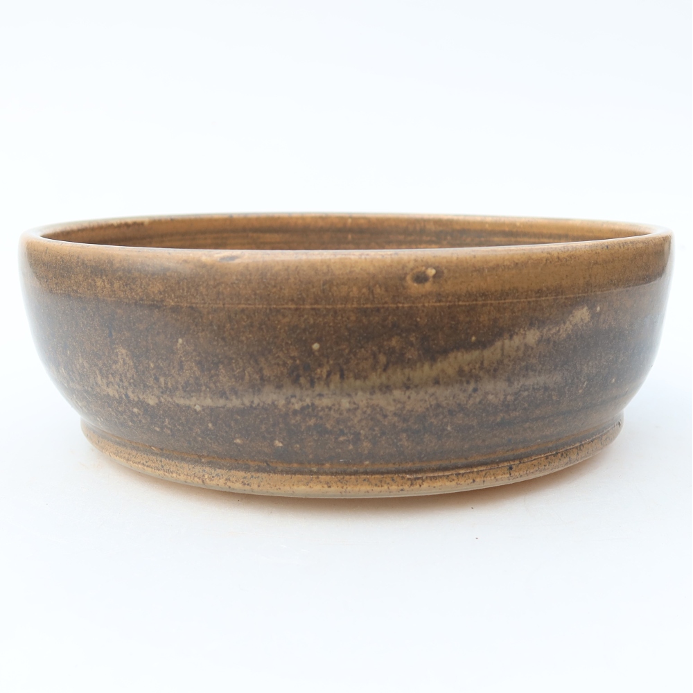 Keramická bonsai miska 18 x 18 x 6 cm, barva hnědá