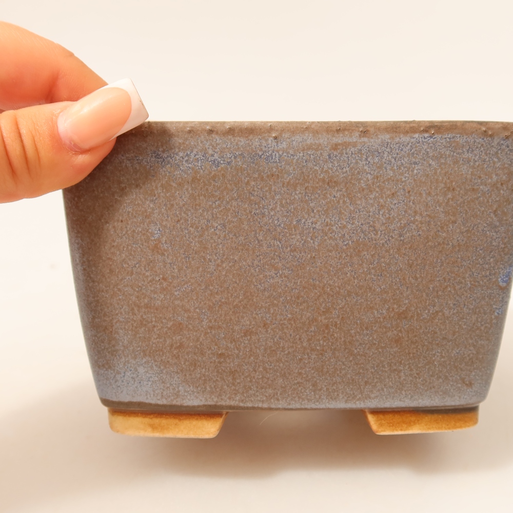 Keramická bonsai miska 13 x 13 x 8 cm, barva modrá
