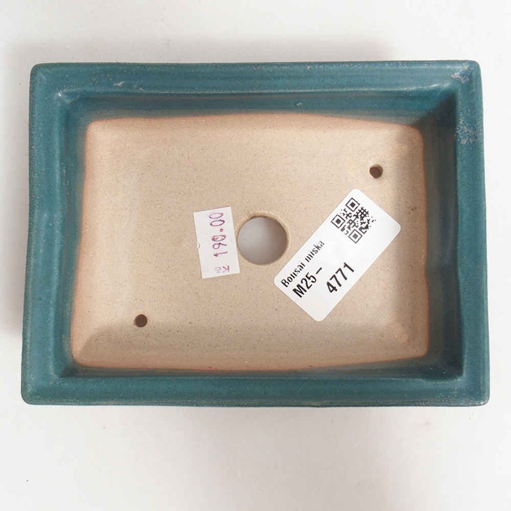 Keramická bonsai miska 13 x 10 x 4 cm, barva modrá
