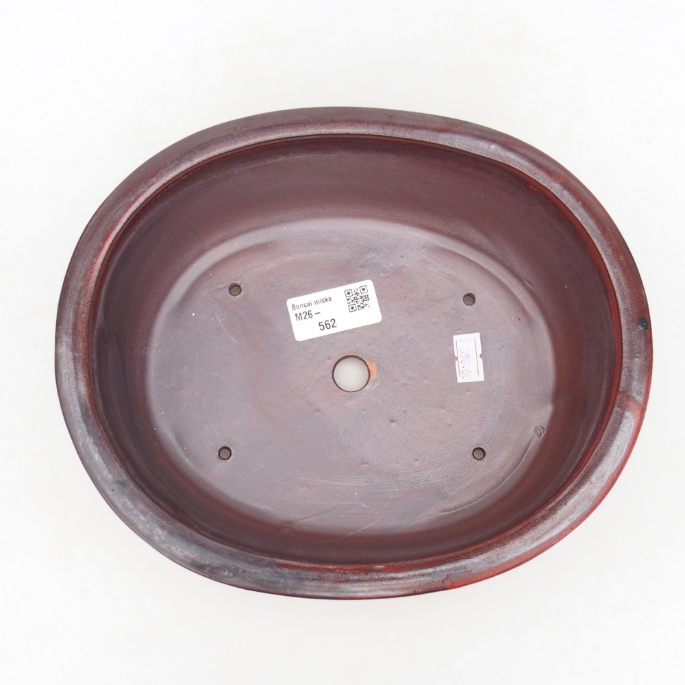 Keramická bonsai miska 23 x 19 x 7 cm, barva červená