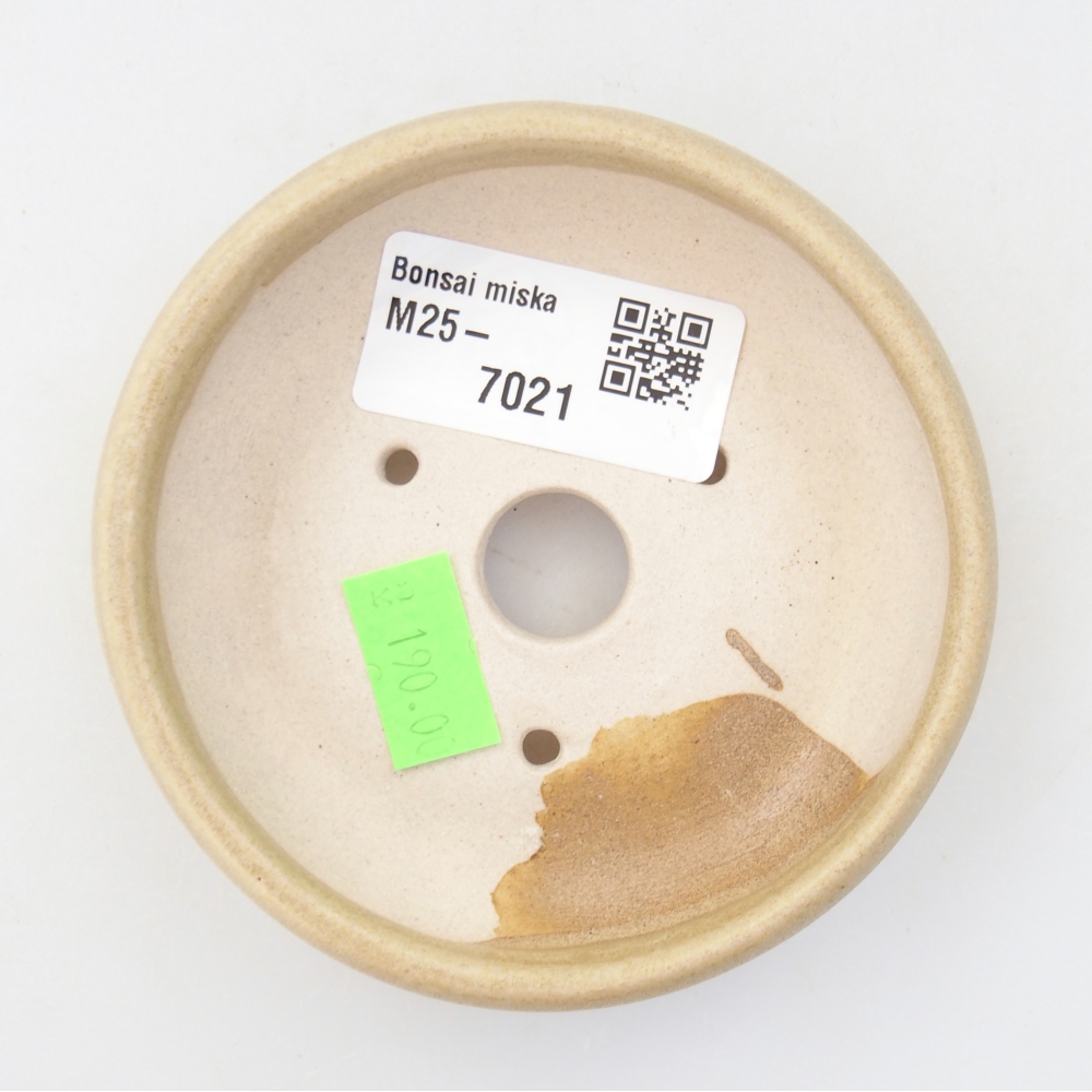 Keramická bonsai miska 9 x 9 x 2,5 cm, barva béžová