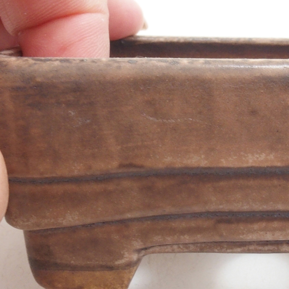 Keramická bonsai miska 9 x 7,5 x 3,5 cm, barva hnědá