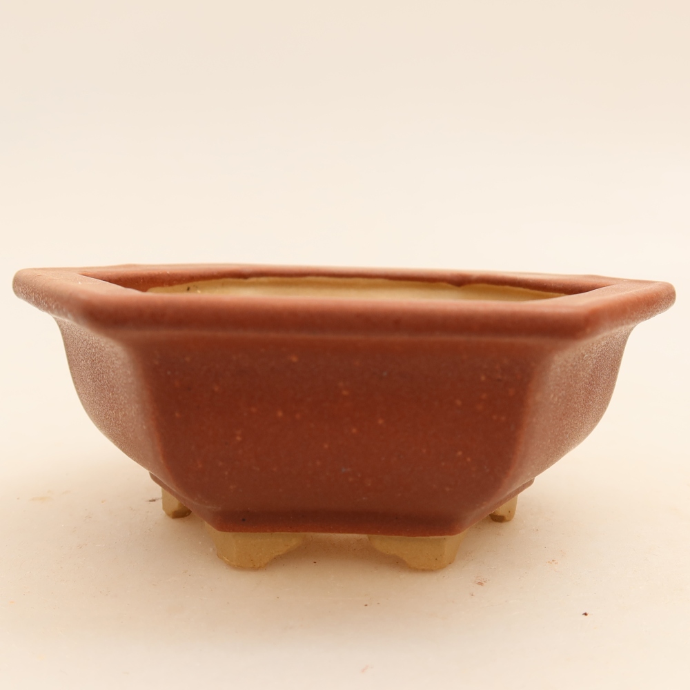 Keramická bonsai miska 12 x 10,5 x 4 cm, barva vínová